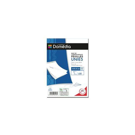 Bloc de correspondance feuilles unies 14,8x21 cm