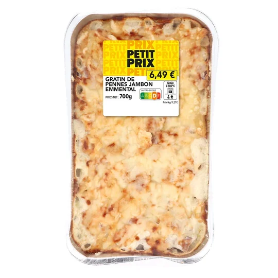 Gratin de pennes au jambon et emmental