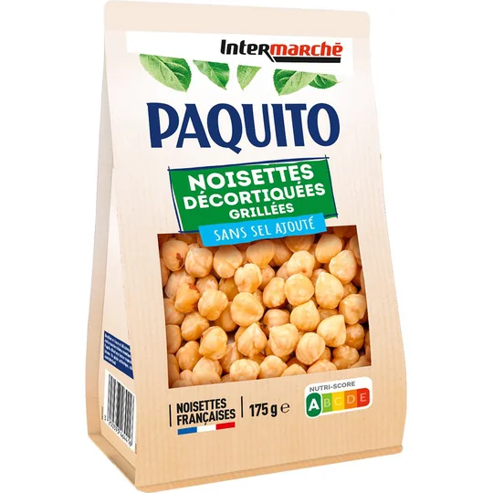 Noisettes décortiquées grillées sans sel ajouté