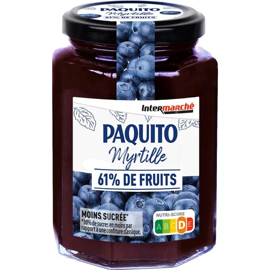Confiture extra de myrtilles allégée en sucres