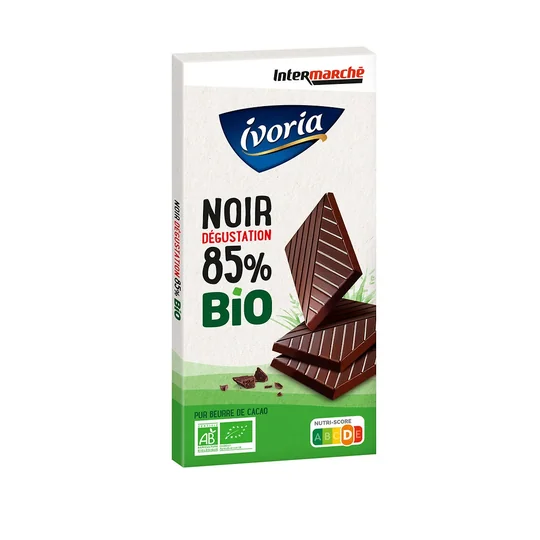 Chocolat noir dégustation 85% pur beurre de cacao bio