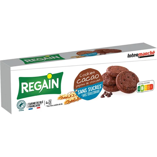 Cookies cacao pépites de chocolat sans sucres avec édulcorant