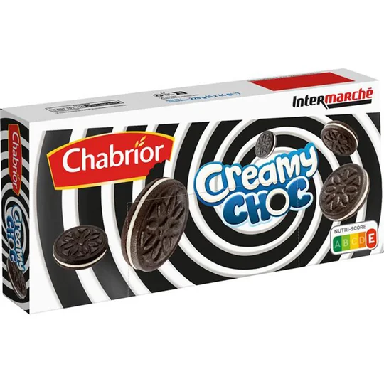 Biscuits cacaotés avec fourrage goût vanille
