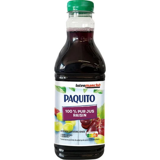 Jus de raisin 100% pur jus flash pasteurisé réfrigéré