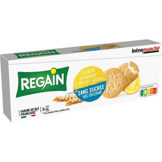 Biscuits sans sucres avec édulcorant saveur citron yuzu