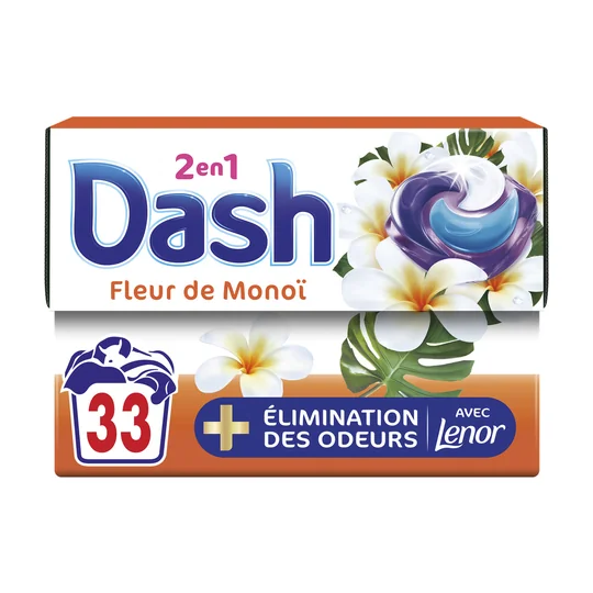 Lessive liquide en capsule 2en1 Fleur de Monoï