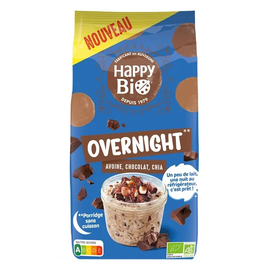 Overnight - Porridge avoine, chocolat et chia