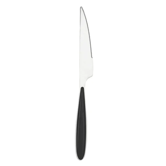 Couteau inox noir décor Jazz avec manche en plastique