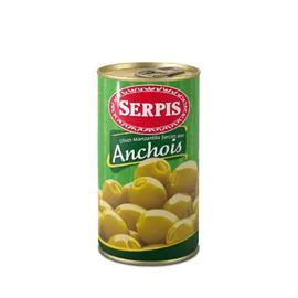 SERPIS Olives vertes Manzanilla farce d'anchois 150g