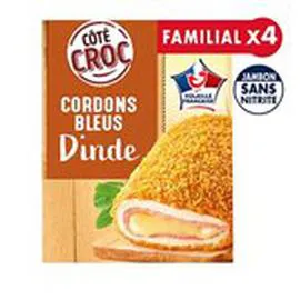 MARQUE REPÈRE, CÔTÉ CROC Cordon bleu Dinde 4x100g