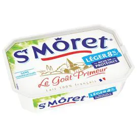 ST MÔRET Fromage à Tartiner Léger Nature 8% Mat.gr 150g