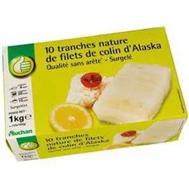 Tranche nature de filets de colin d'Alaska sans arête (1kg)