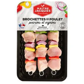 Brochettes de poulet poivrons oignons (555g)