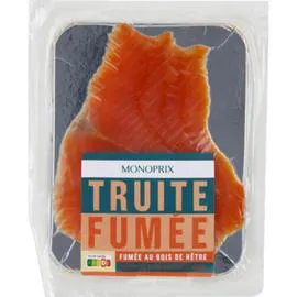 MONOPRIX Truite fumée au bois de hêtre 90g