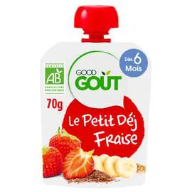 Gourde bébé Bio 6Mois Petit déj - Fraise (70g)