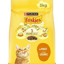 Croquettes pour chat adulte au poulet et aux légumes Friskies (3kg)