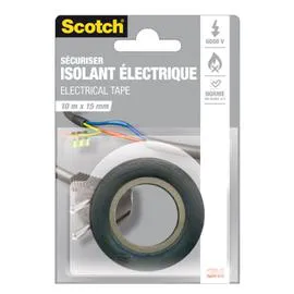 Rouleau d'isolant électrique noir 10m x 15mm (l'unité)