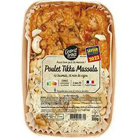 Poulet Tikka Massala riz basmati et noix de cajou (300g)