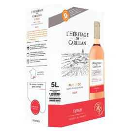 L'HERITAGE DE CARILLAN Vin Rosé Languedoc Roussillon IGP Pays d'OC Syrah 5l