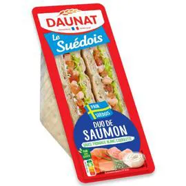 Les tartinades sandwich suédois au saumon fromage frais concombre et aneth (135g)