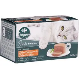 Pâtée pour chat Adulte en mousse au poulet, au lapin, au boeuf & veau (340g)
