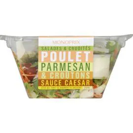 MONOPRIX Salades & crudités poulet parmesan & croûtons sauce Caesar 250g