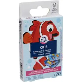 CARREFOUR SOFT Pansements Kids résistants à l'eau x20