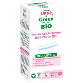 Tampons hypoallergéniques bio avec Applicateur normal (x16)