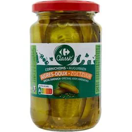 Cornichons en tranches aigres-doux (180g )