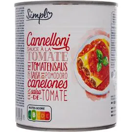 Plat cuisiné cannelloni sauce tomate SIMPL (800g)
