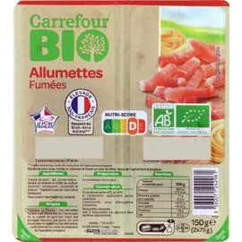 CARREFOUR BIO Allumettes bio fumées 2x75g