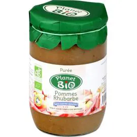 Compote pommes rhubarbe s/sucres ajoutés (630g)