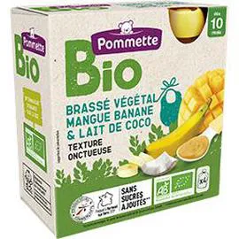 POMMETTE BIO Brassé végétal mangue banane lait de coco BIO, dès 10 mois 4x85g