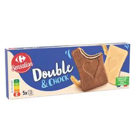 CARREFOUR SENSATION Biscuits gaufrettes lait chocolat Double & Chock 128g
