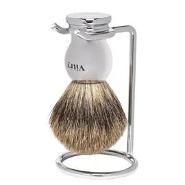 Pinceau blaireau manche metal (l'unité)