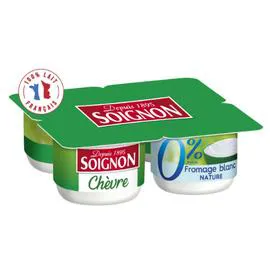 Fromage blanc lait de chèvre nature 0% (4x100g)