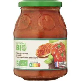 CARREFOUR BIO Pulpe de tomates bio au basilic 400g
