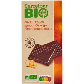 CARREFOUR BIO Chocolat noir saveur orange 100g