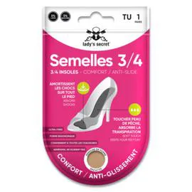 Semelles 3/4 Anti Derapantes Confort Et Anti Glissement (l'unité)