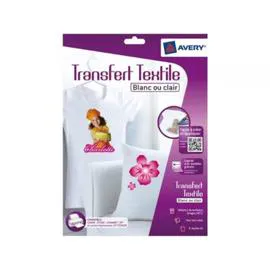 C9405-8 - 8 transferts pour textiles blancs ou clairs, A4 (l'unité)