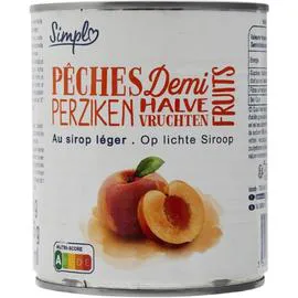Pêches demi-fruits sirop léger (465g)
