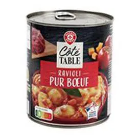 MARQUE REPÈRE, CÔTÉ TABLE Ravioli pur boeuf Sauce italienne 800g