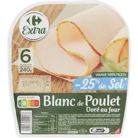 Blanc de poulet réduit en sel (6x40g)