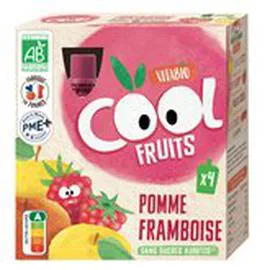 Compote Cool Fruits bio Pomme Framboise (4x90g)