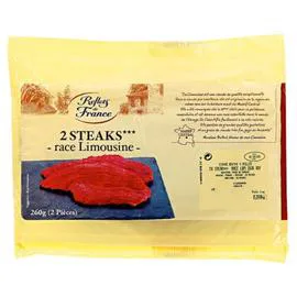 REFLETS DE FRANCE Steak*** viande bovine race Limousine 2x130g