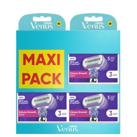 GILLETTE, VENUS Lames De Rasoirs Deluxe Smooth Swirl Skin Cushion x9