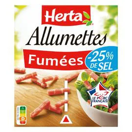 HERTA Allumettes fumées sel réduit 2x75g