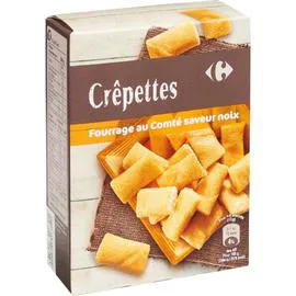 CARREFOUR Biscuits apéritifs Crêpettes au Comté saveur noix 65g