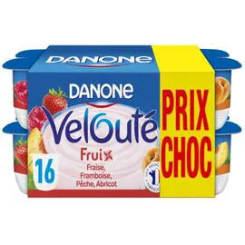 Yaourt aux fruits brasssé fraise framboise pêche abricot (16x125g)