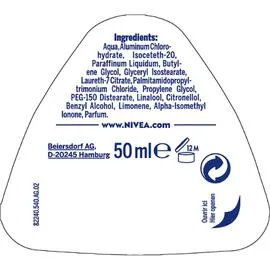 NIVEA Déodorant Bille anti-traces blanches/jaunes 50ml